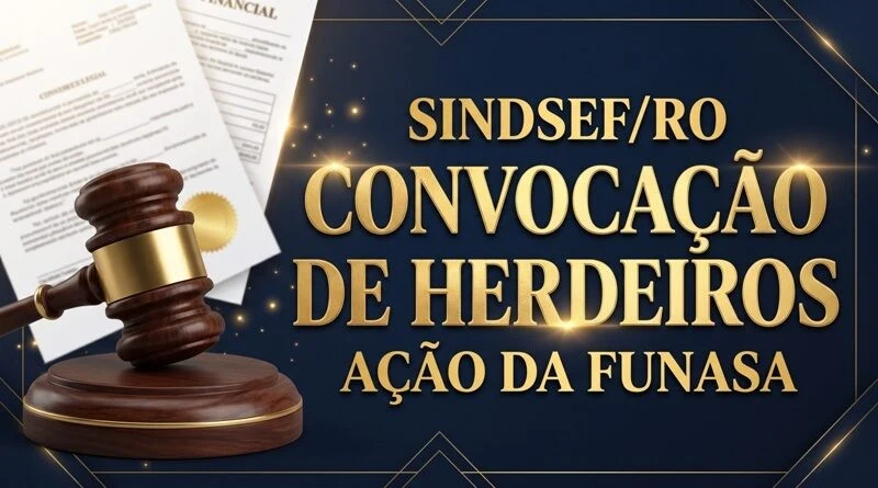 Sindsef/RO convoca herdeiros de servidores da Funasa para habilitação em ação judicial de progressão funcional